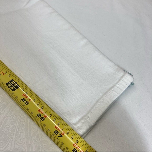 7 For All Mankind | High Waist Ankle Skinny Fringe Jeans, White Sz 28 - Picture 9 of 16